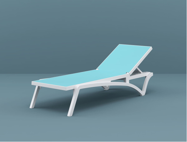 Уличный шезлонг Siesta Pacific Белый/бирюзовый (White Turqouise)-1