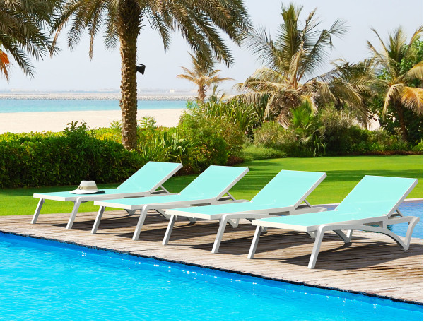Уличный шезлонг Siesta Pacific Белый/бирюзовый (White Turqouise)-2
