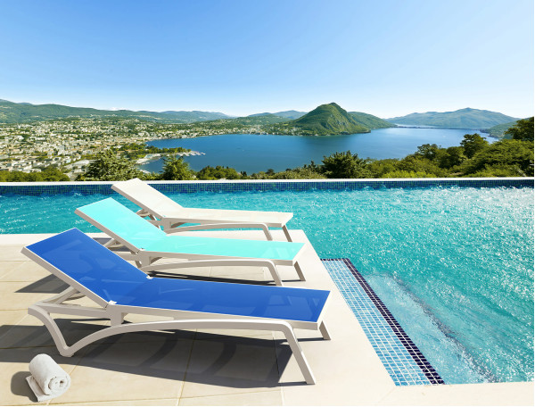 Вуличний шезлонг Siesta Pacific Білий/синій (White Blue)-3