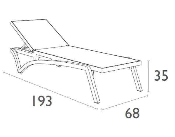 Вуличний шезлонг Siesta Pacific Чорний (Black Black)-13