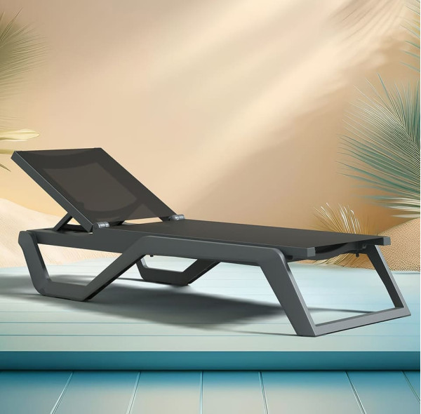 Уличный шезлонг Siesta Rio Темно-серый/черный (Dark Grey Black)-0