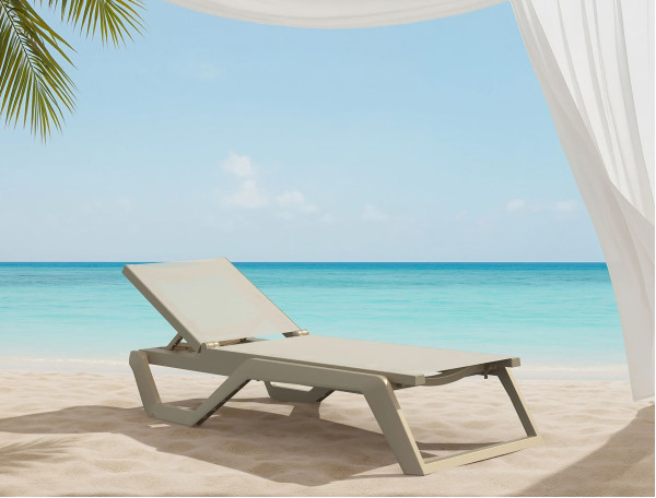 Уличный шезлонг Siesta Rio Бежевый (Taupe Taupe)-1