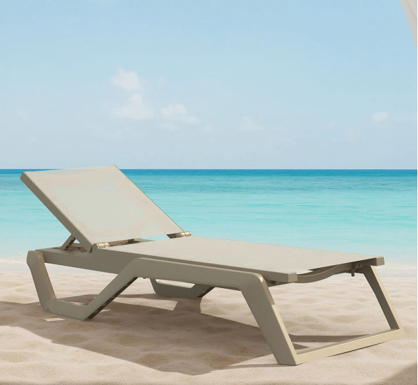 Уличный шезлонг Siesta Rio Бежевый (Taupe Taupe)-0