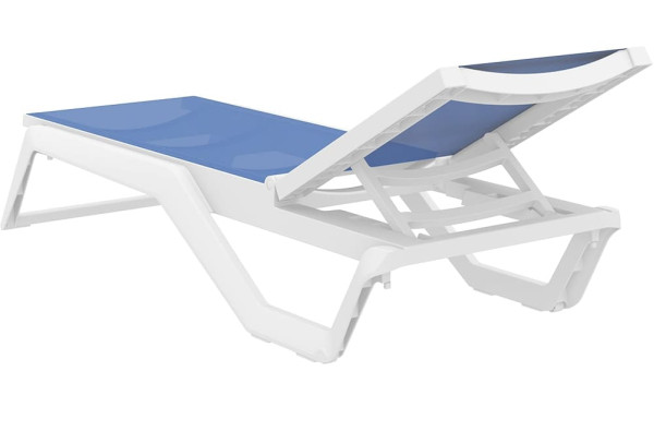 Уличный шезлонг Siesta Rio Белый/синий (White Blue)-5