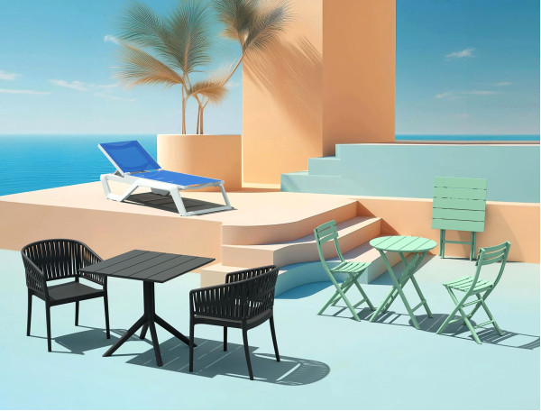 Уличный шезлонг Siesta Rio Белый/синий (White Blue)-2