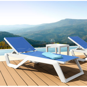 Вуличний шезлонг Siesta Rio Білий/синій (White Blue)