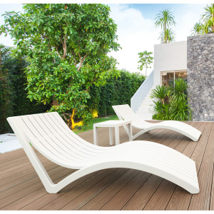 Уличный шезлонг Siesta Slim Белый (White)