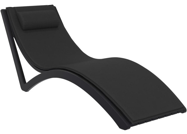 Вуличний шезлонг Siesta Slim Чорний (Black)-3