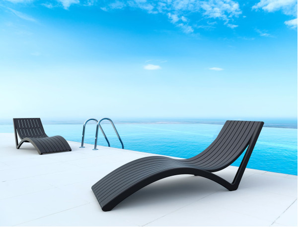 Вуличний шезлонг Siesta Slim Чорний (Black)-1