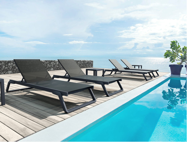Уличный шезлонг Siesta Tropic Темно-серый/черный (Dark Grey Black)-1