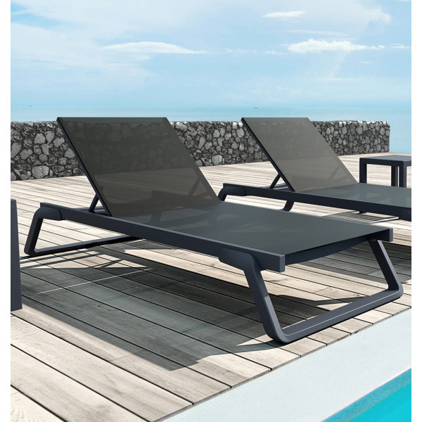Уличный шезлонг Siesta Tropic Темно-серый/черный (Dark Grey Black)-2