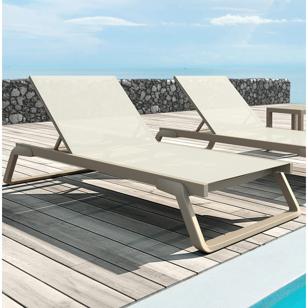 Уличный шезлонг Siesta Tropic Бежевый (Taupe Taupe)-4