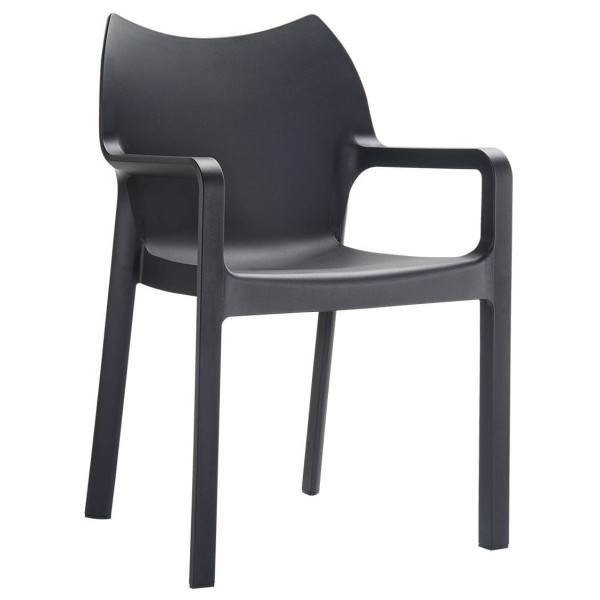 Стілець пластиковий садовий Siesta Diva Чорний (Black)-0