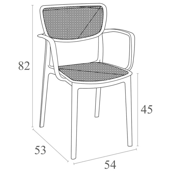 Стілець пластиковий Siesta Loft Сірий (Dark Grey)-25
