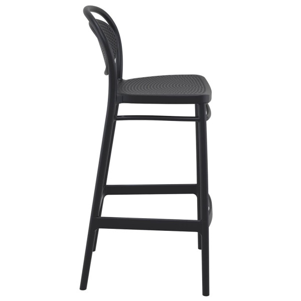 Напівбарний пластиковий стілець Siesta Marcel Bar 65 Чорний (Black)-2