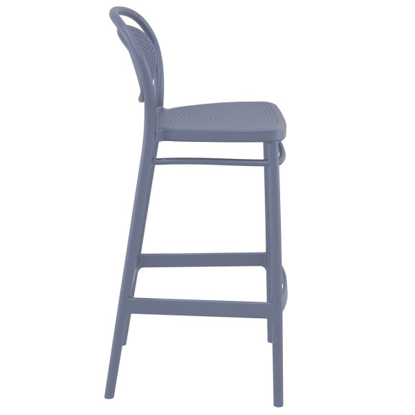 Напівбарний пластиковий стілець Siesta Marcel Bar 65 Темно-сірий (Dark Grey)-2