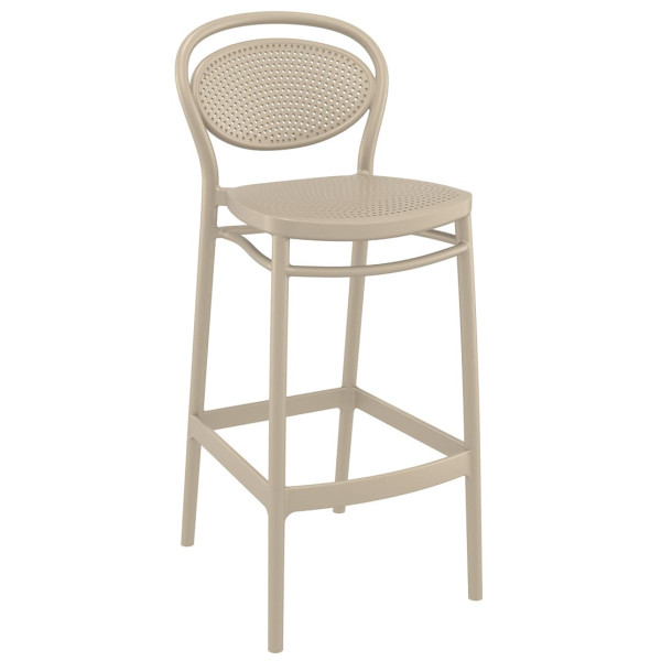 Полубарный пластиковый стул Siesta Marcel Bar 65 Бежевый (Taupe)-0
