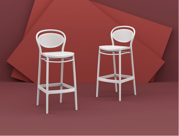 Напівбарний пластиковий стілець Siesta Marcel Bar 65 Чорний (Black)-9