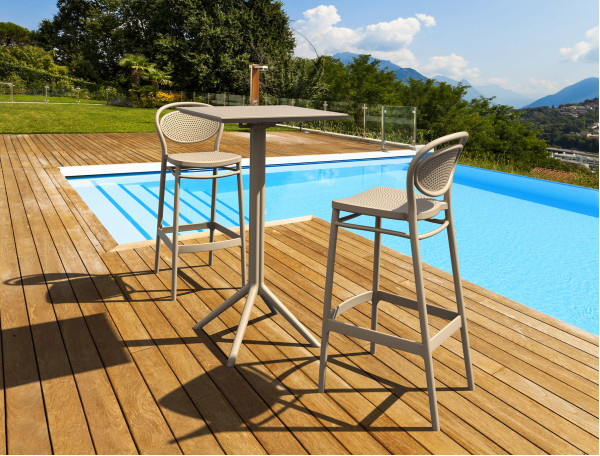 Полубарный пластиковый стул Siesta Marcel Bar 65 Бежевый (Taupe)-5