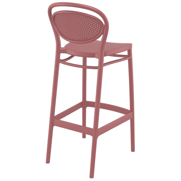 Барний пластиковий стілець Siesta Marcel Bar 75 Винний (Marsala)-3