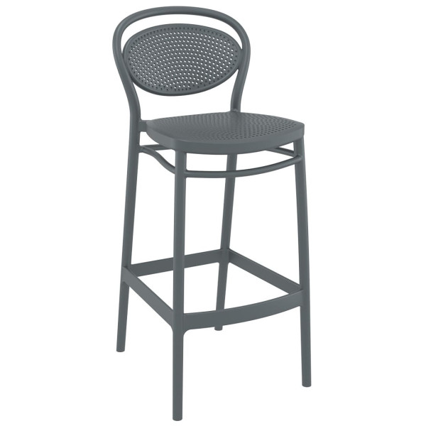 Барний пластиковий стілець Siesta Marcel Bar 75 Темно-сірий (Dark Grey)-0