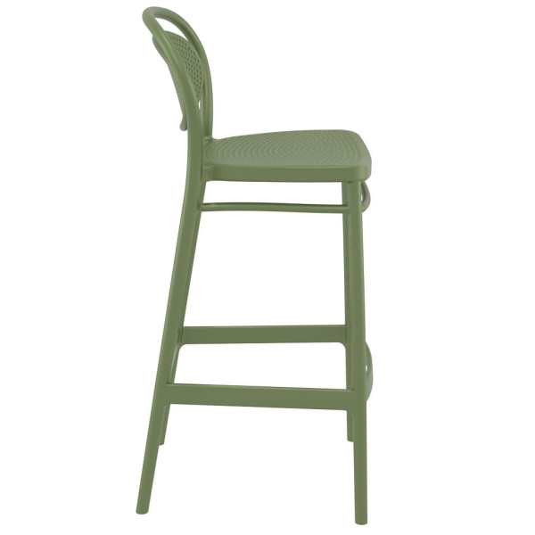 Барний пластиковий стілець Siesta Marcel Bar 75 Зелений (Olive Green)-2