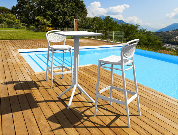 Барний пластиковий стілець Siesta Marcel Bar 75 Білий (White)-5
