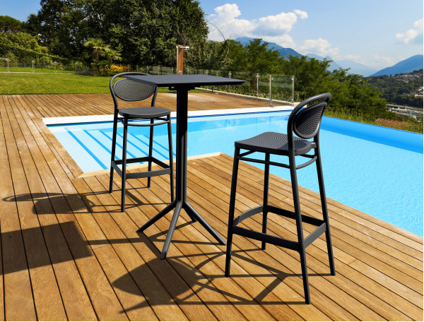 Барный пластиковый стул Siesta Marcel Bar 75 Черный (Black)-5