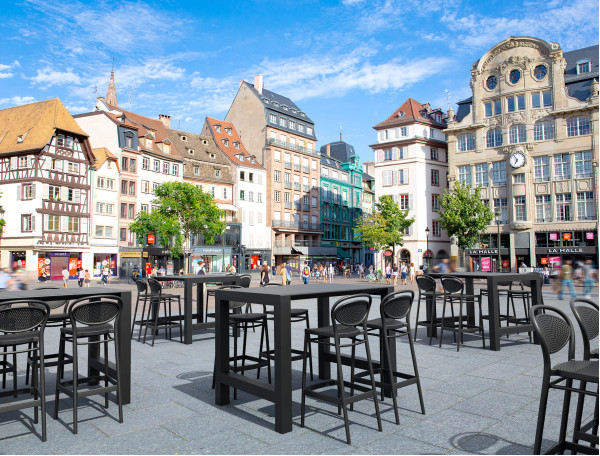 Барный пластиковый стул Siesta Marcel Bar 75 Бежевый (Taupe)-9