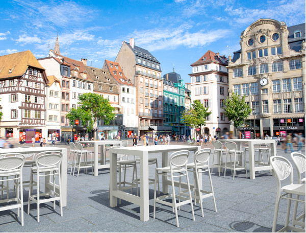 Барный пластиковый стул Siesta Marcel Bar 75 Бежевый (Taupe)-8