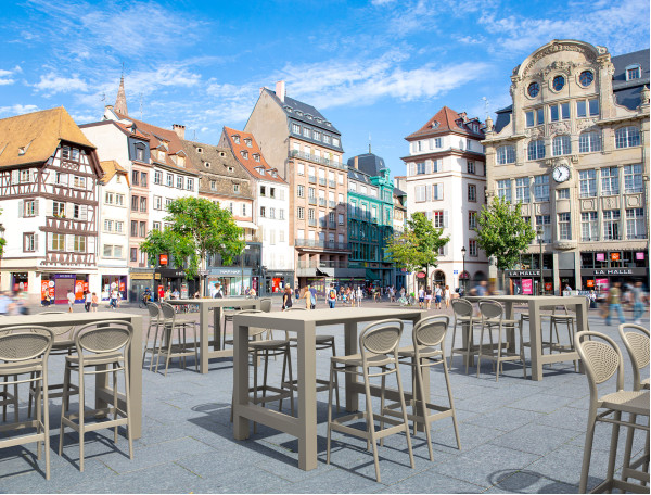 Барный пластиковый стул Siesta Marcel Bar 75 Бежевый (Taupe)-6