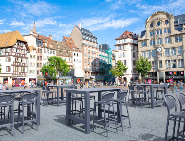 Барный пластиковый стул Siesta Marcel Bar 75 Бежевый (Taupe)-7