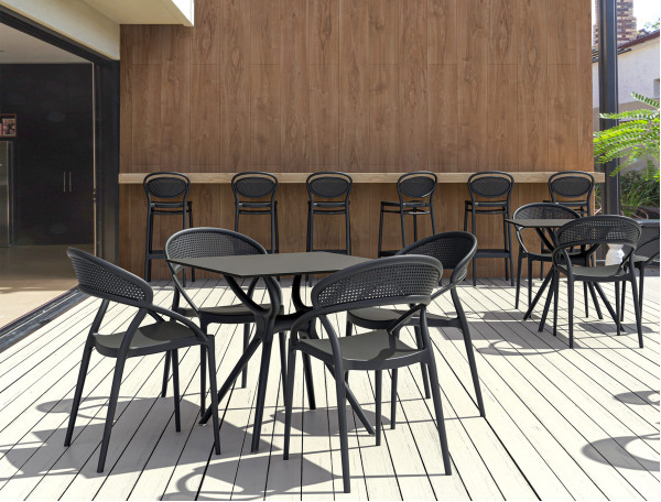 Барный пластиковый стул Siesta Marcel Bar 75 Бежевый (Taupe)-11