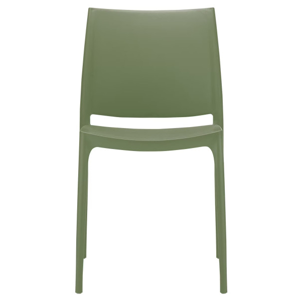 Стілець пластиковий садовий Siesta Maya Зелений (Olive Green)-1