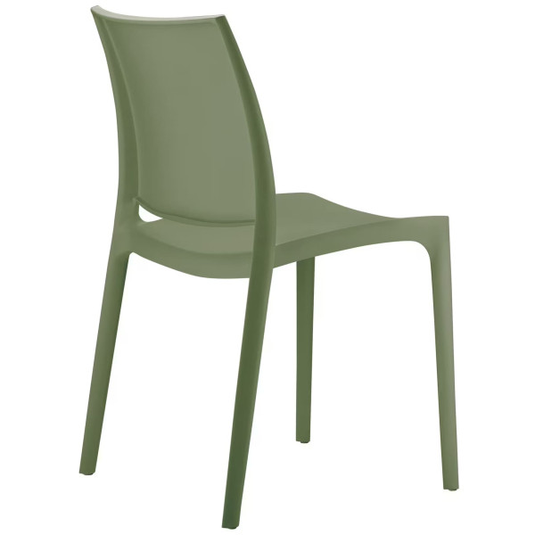 Стілець пластиковий садовий Siesta Maya Зелений (Olive Green)-3