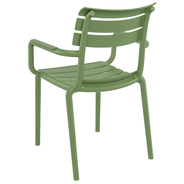 Стілець пластиковий Siesta Paris Зелений (Olive Green)-5