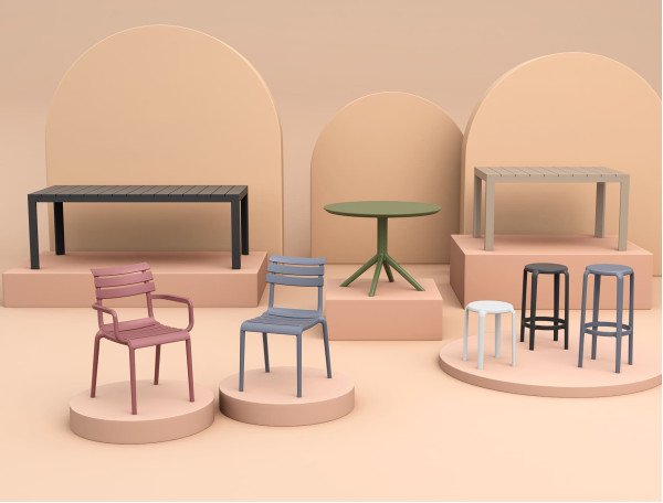 Стілець пластиковий Siesta Paris Бежевий (Taupe)-27