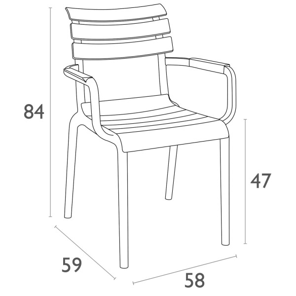 Стілець пластиковий Siesta Paris Бежевий (Taupe)-32