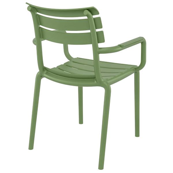 Стілець пластиковий Siesta Paris Зелений (Olive Green)-4