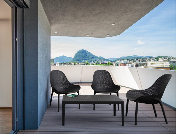 Стул пластиковый садовый Siesta Sky Lounge Бежевый (Taupe)-10