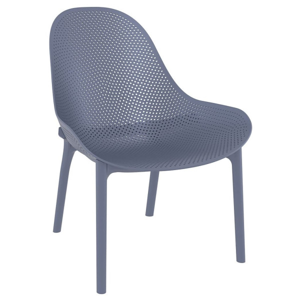 Стілець пластиковий садовий Siesta Sky Lounge Сірий (Dark Grey)-0