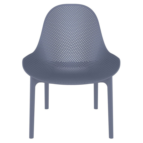 Стілець пластиковий садовий Siesta Sky Lounge Сірий (Dark Grey)-1