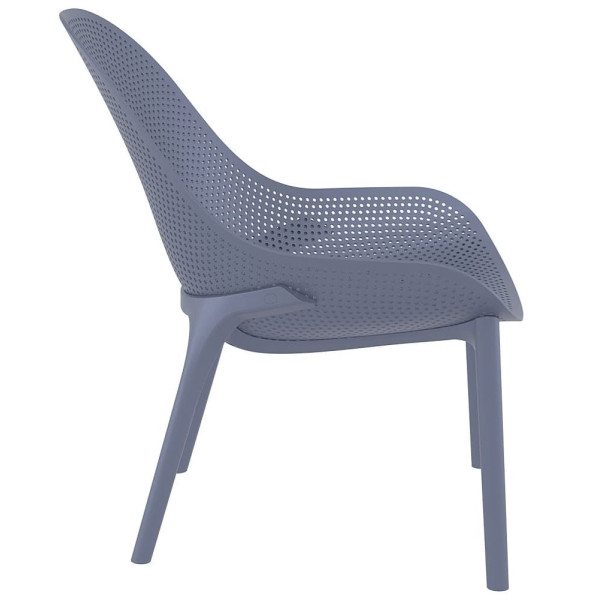 Стілець пластиковий садовий Siesta Sky Lounge Сірий (Dark Grey)-2