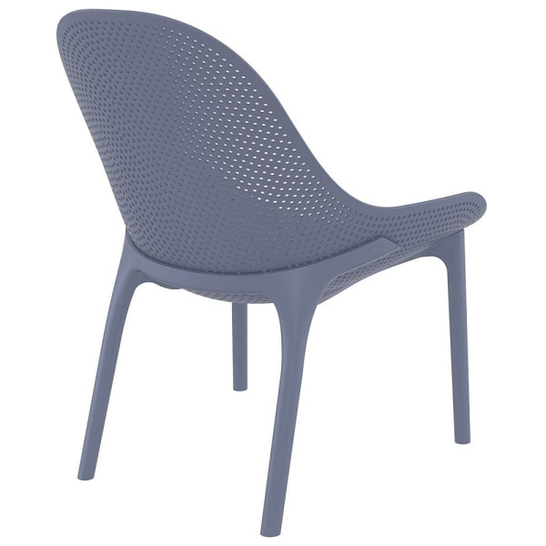 Стілець пластиковий садовий Siesta Sky Lounge Сірий (Dark Grey)-3
