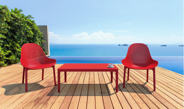 Стілець пластиковий садовий Siesta Sky Lounge Червоний (Red)-5