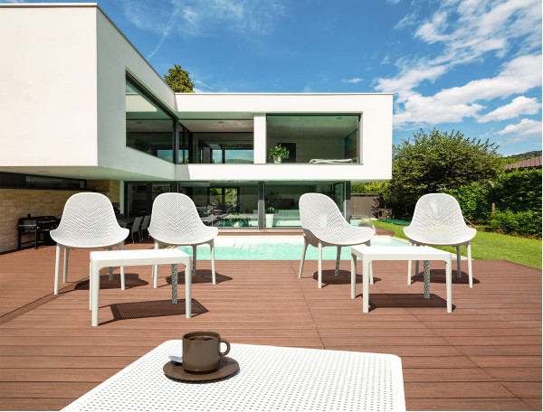 Стілець пластиковий садовий Siesta Sky Lounge Білий (White)-5