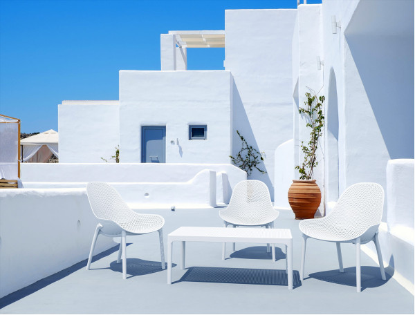 Стілець пластиковий садовий Siesta Sky Lounge Білий (White)-8