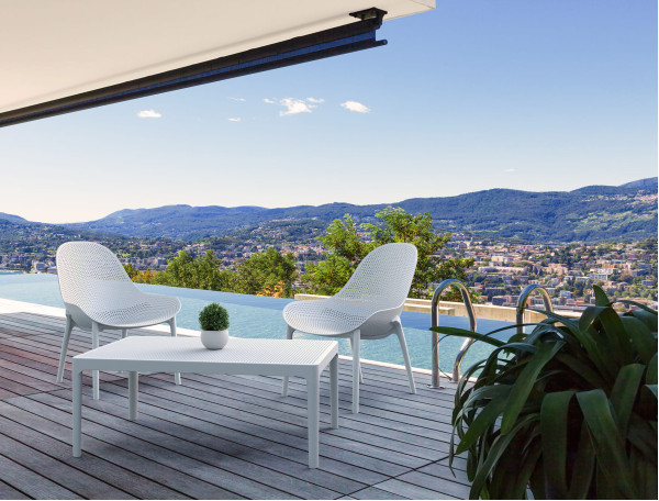 Стілець пластиковий садовий Siesta Sky Lounge Білий (White)-7