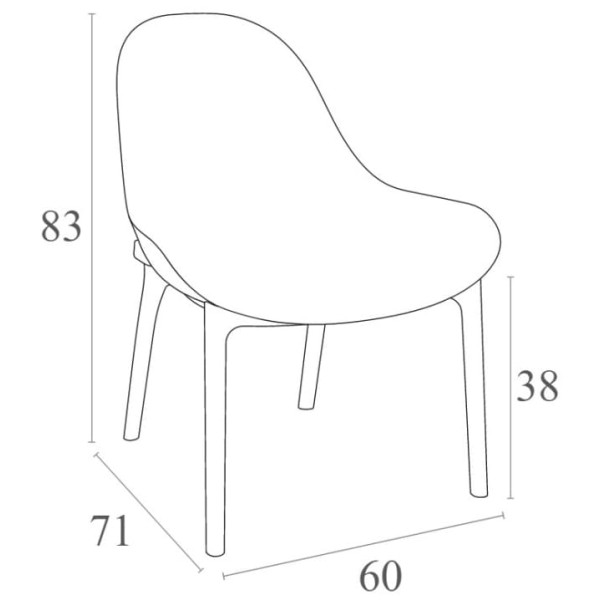 Стул пластиковый садовый Siesta Sky Lounge Бежевый (Taupe)-9