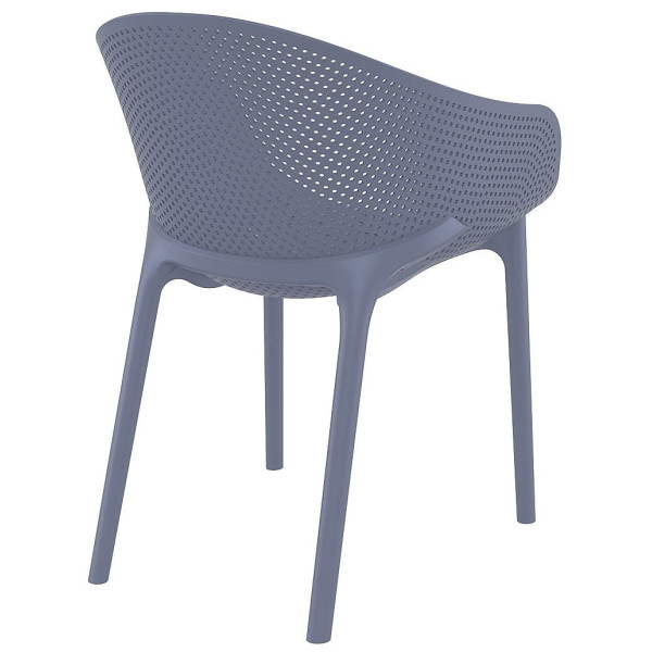 Стул пластиковый Siesta Sky Pro Серый (Dark Grey)-3